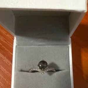 Elegant Silver Ring with Black Stone